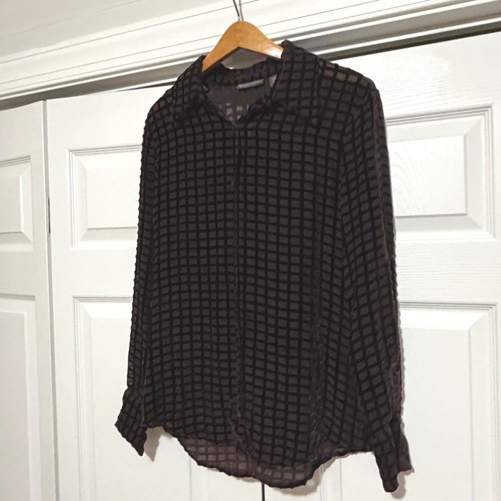 Vintage 90s Banana Republic Velvet Top Women M Brown Core Fall Whimsigoth Indie